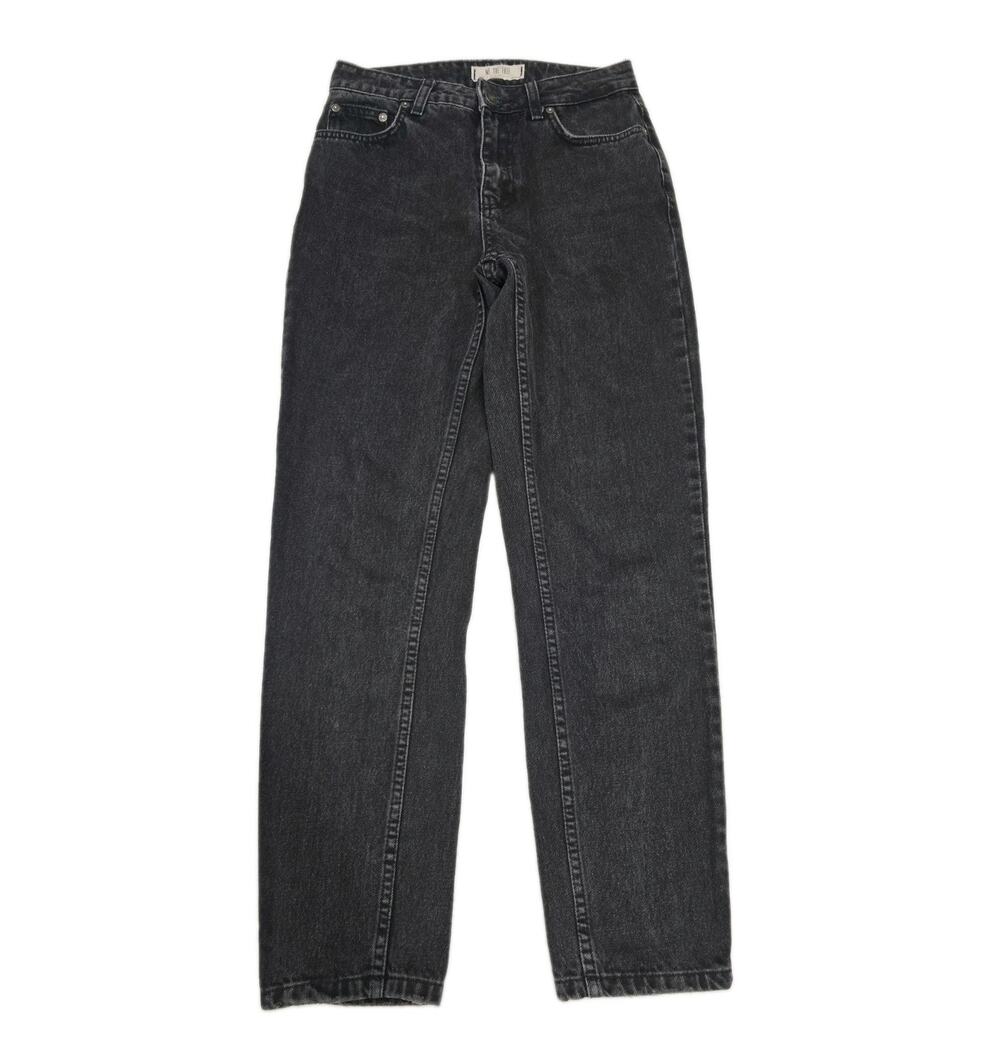 Free People We The Free High Waist Mom Jeans Black Salt Wash Size 24 OB817397